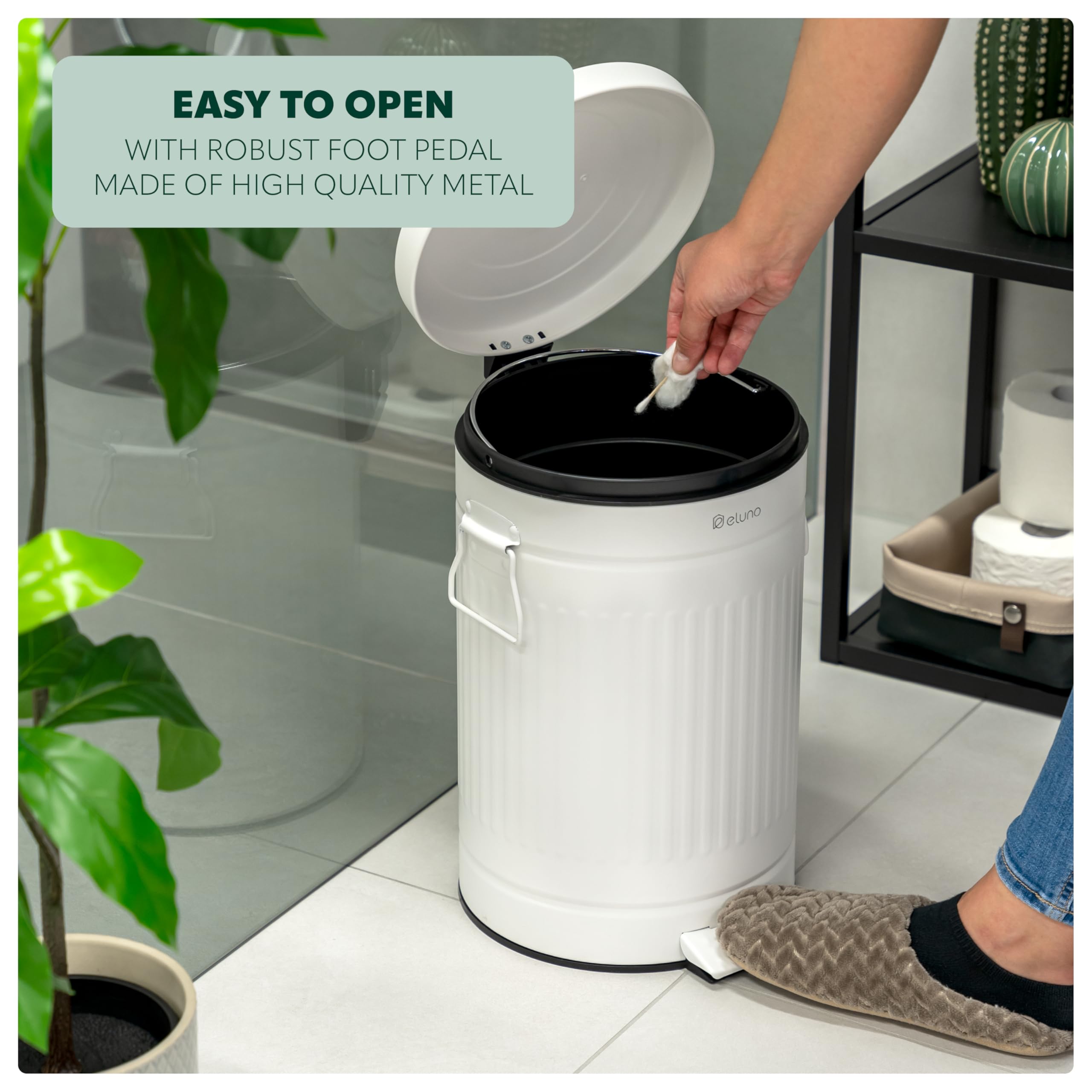 Eluno Poubelle VINTAGE, Poubelle à Pédale, Capacité 20
