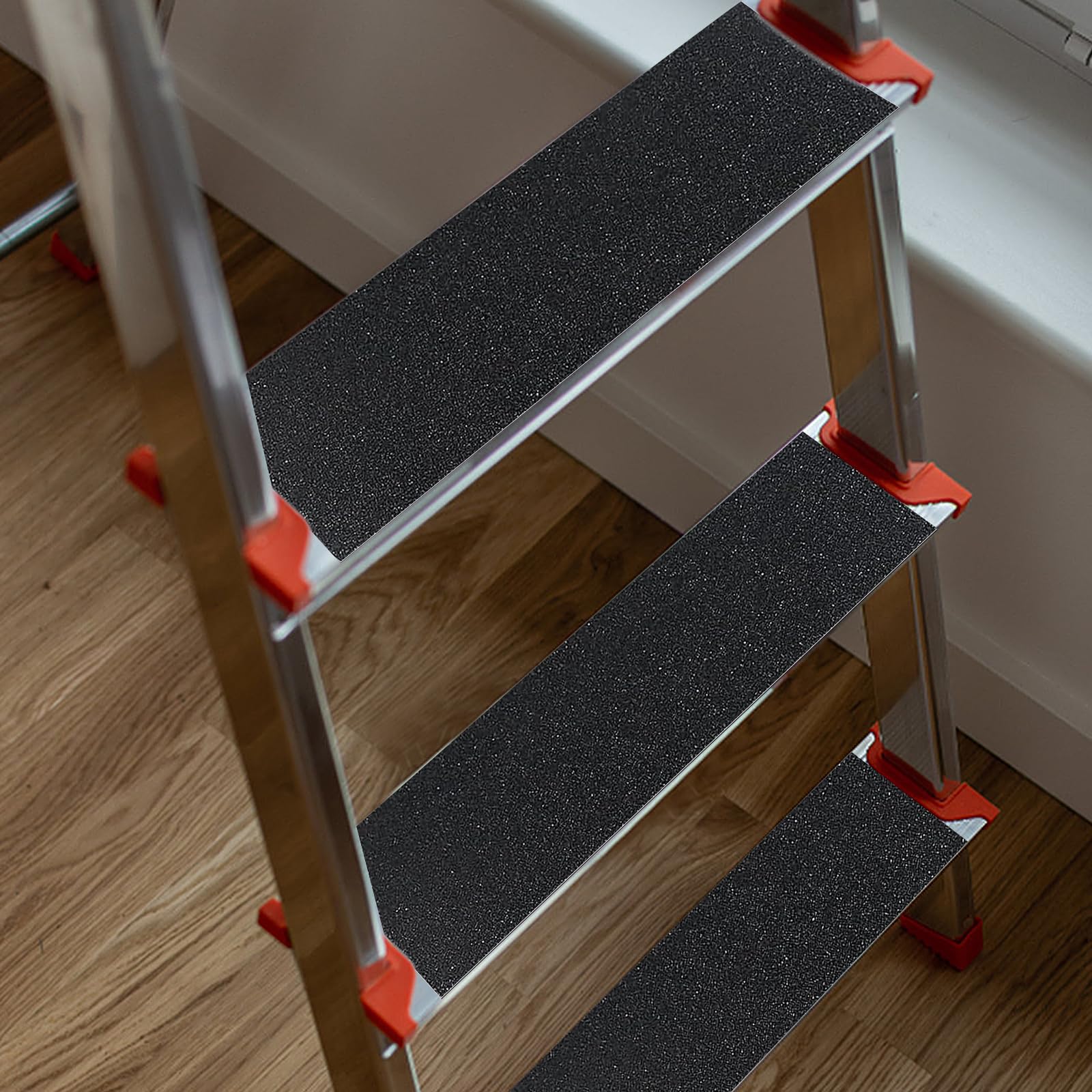 Striscia di nastro antiscivolo con autoadesiva, alta trazione, per scale, skateboard, 300 mm x 5 m, nastro adesivo antiscivolo per pavimenti interni ed esterni (nero)