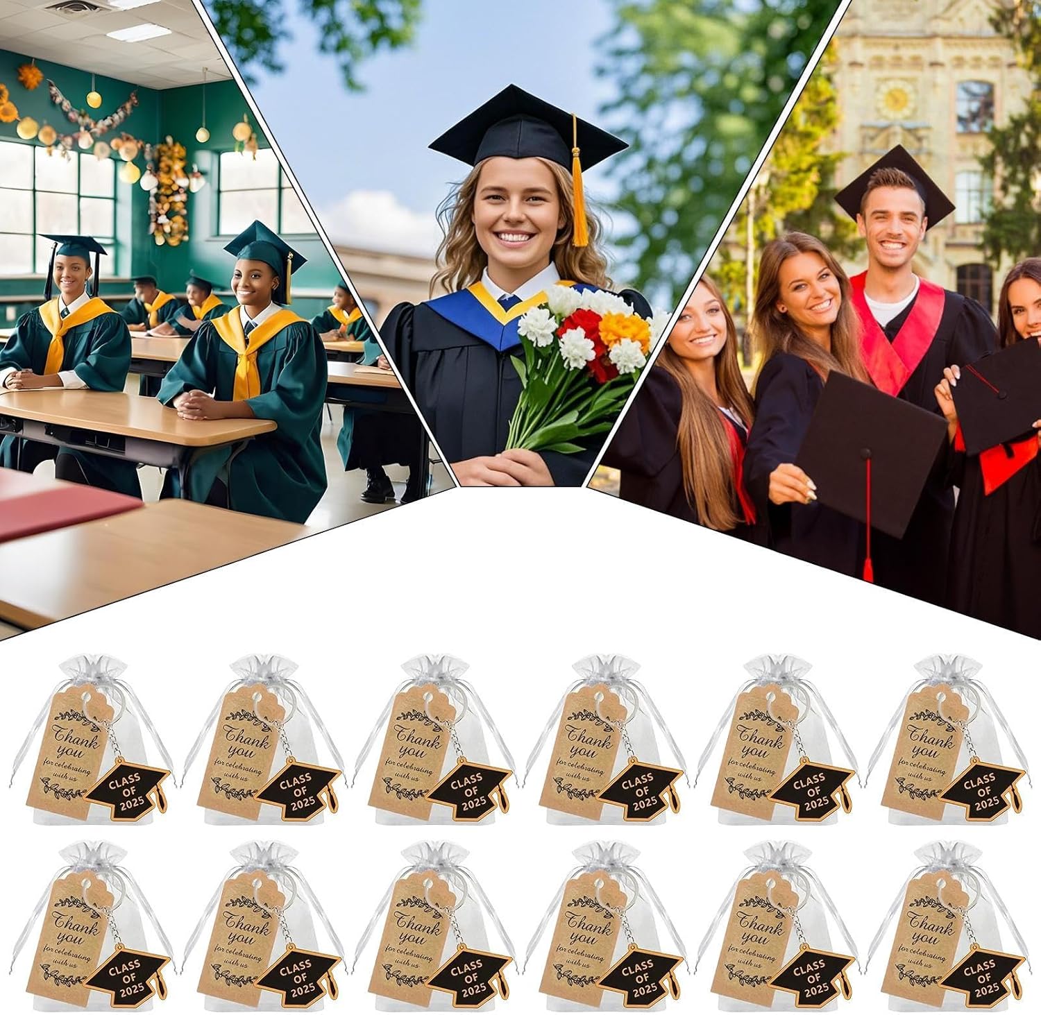 Graduation Keychain Favors | Class of 2025 Graduation Pendant | Grad Celebration Decoration for University College Postgraduate Commemorative Keepsake - Image 4
