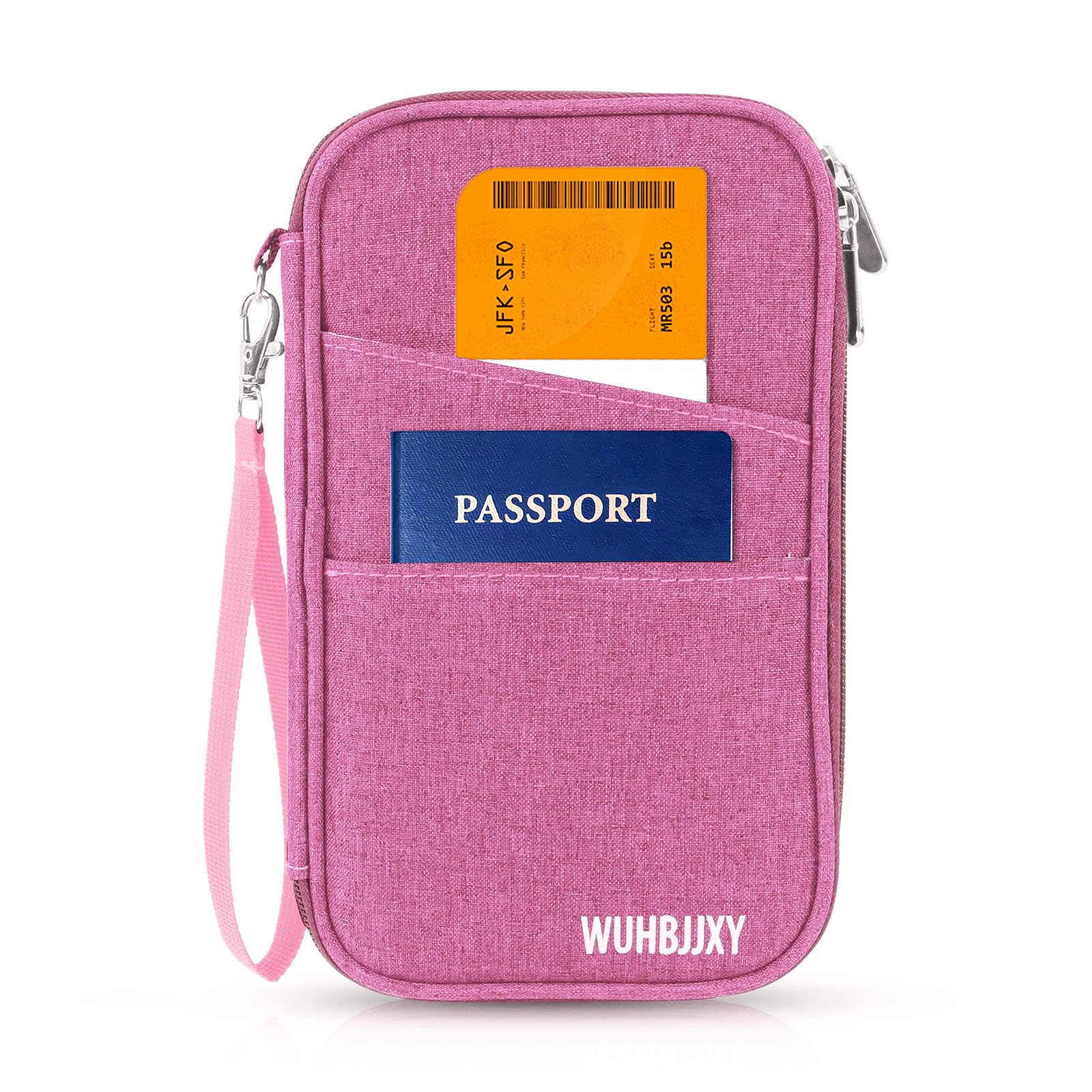 Premium Travel Passport Holder,Family Passport holder Travel Document Organizer,Secure &Stylish Companion For your Family (pink)