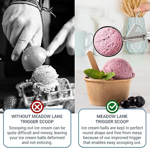 Vista 27 de Meadow Lane Cuchara de gatillo, tamaño #24 (2 pulgadas de diámetro), capacidad de 2.7 cucharadas, acero inoxidable, control de porciones, cuchara