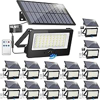 Vista 13 de Paquete de 8 luces LED solares de pared para exteriores, luces de seguridad con sensor de movimiento de 20 W con 3 modos de iluminación, luz