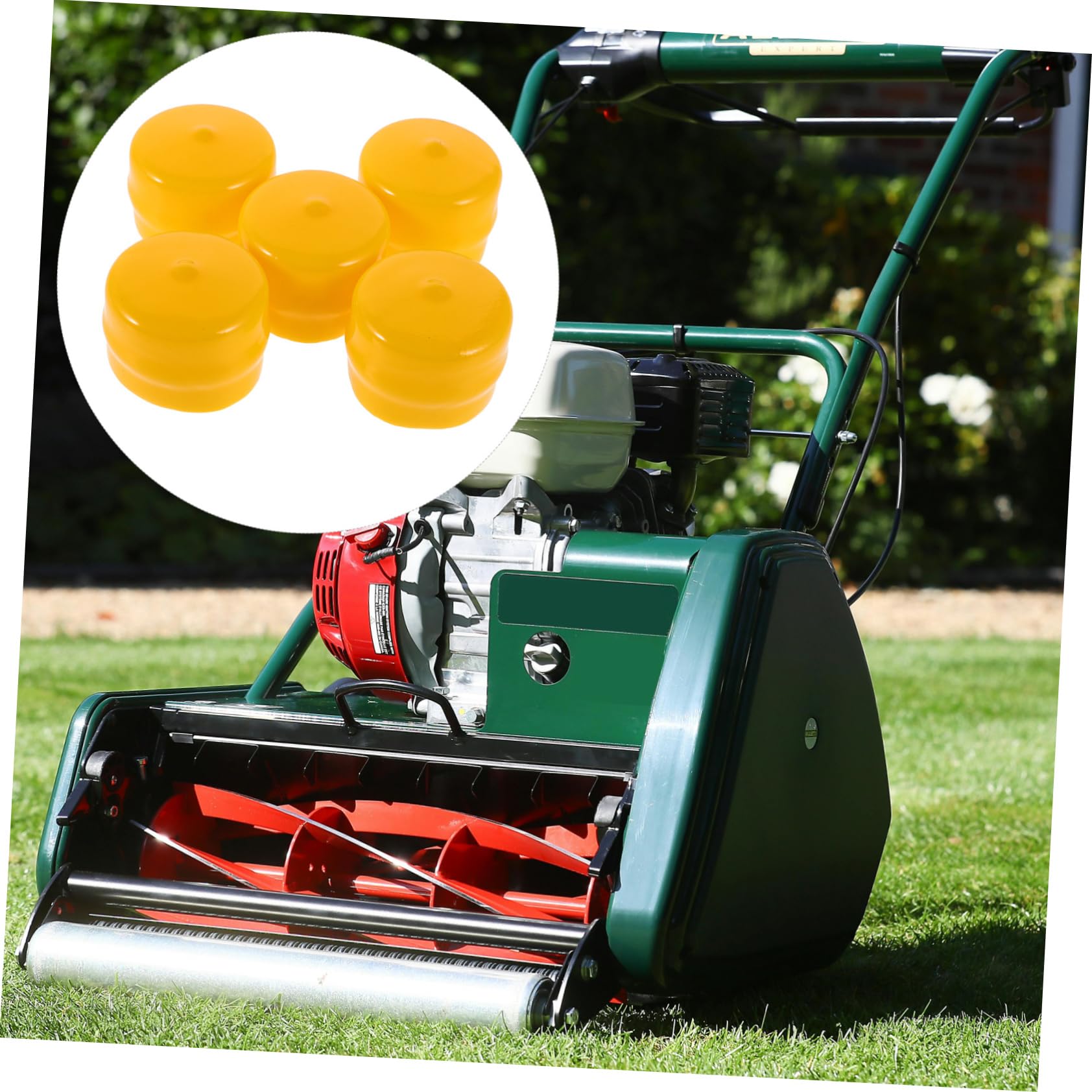 PartyKindom Capuchons D'essieu de Tondeuse à Gazon Lot de 10, Cache-Roue Jaune Haute Résistance, Compatibles Modèles Multiples, Remplacement Précis pour Usage Agricole Saisonnier