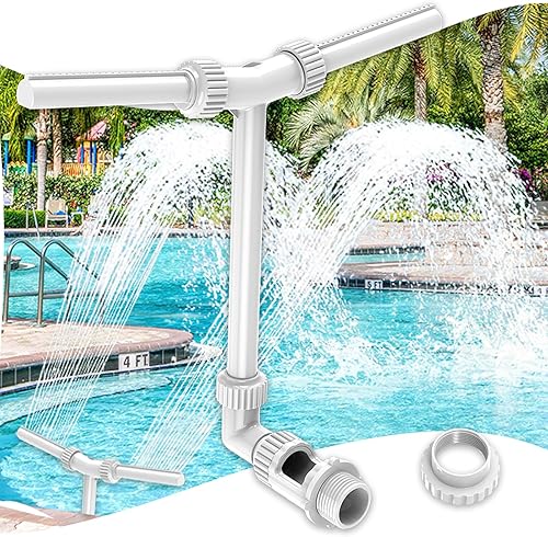 Fuente de piscina, accesorios de piscina de doble rociador con adaptador ajustable 2 en 1, rociadores de cascada, boquilla rociadora decorativa para