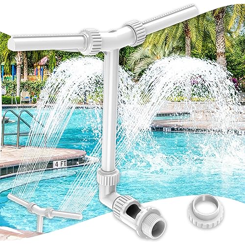 MILYN Pool Fountain, Dual Spray Swimming Pool Accessories for Above Ground/Inground Pools, 2-in-1 Adjustable Pool Fountains for Above Ground Pool, Garden Sprinkle Feature Outdoor Decor