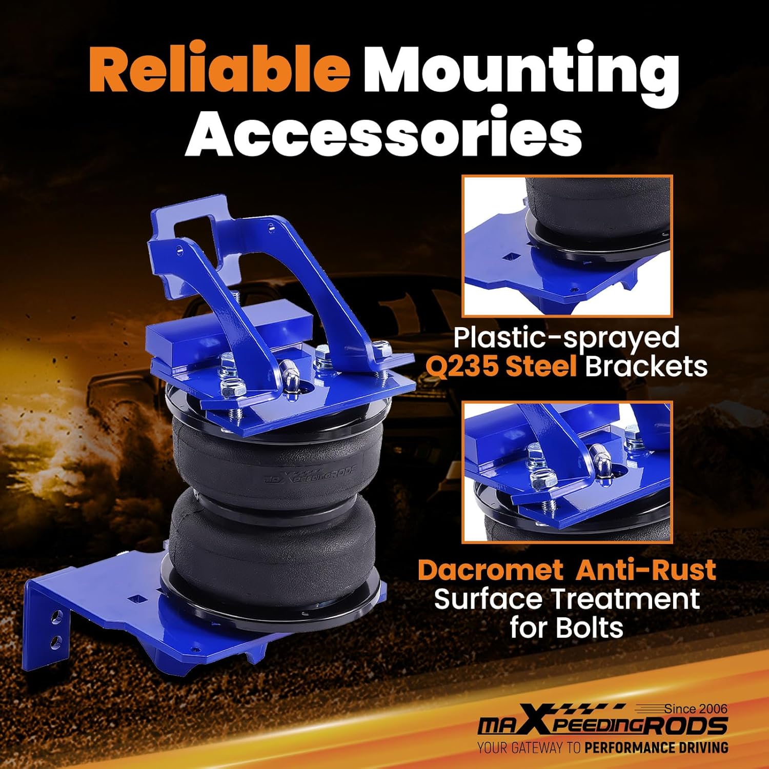 maXpeedingrods 5000 lbs Rear Air Suspension Bags Kit for Ford F-250 F-350 4WD 2011-2016 and F-450 4WD 2011-2014 Air Helper Spring Kit w/Internal Jounce Bumper