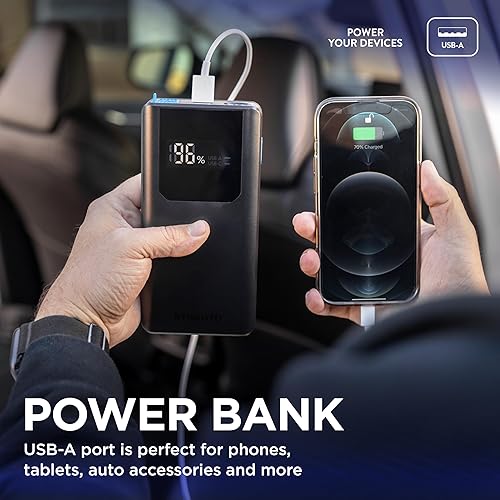 Miniatura 4 de Arrancador de batería de coche, Paquete de batería de arranque portátil de 12 V, cables de puente, estuche de almacenamiento, cable USB-AUSB-C,