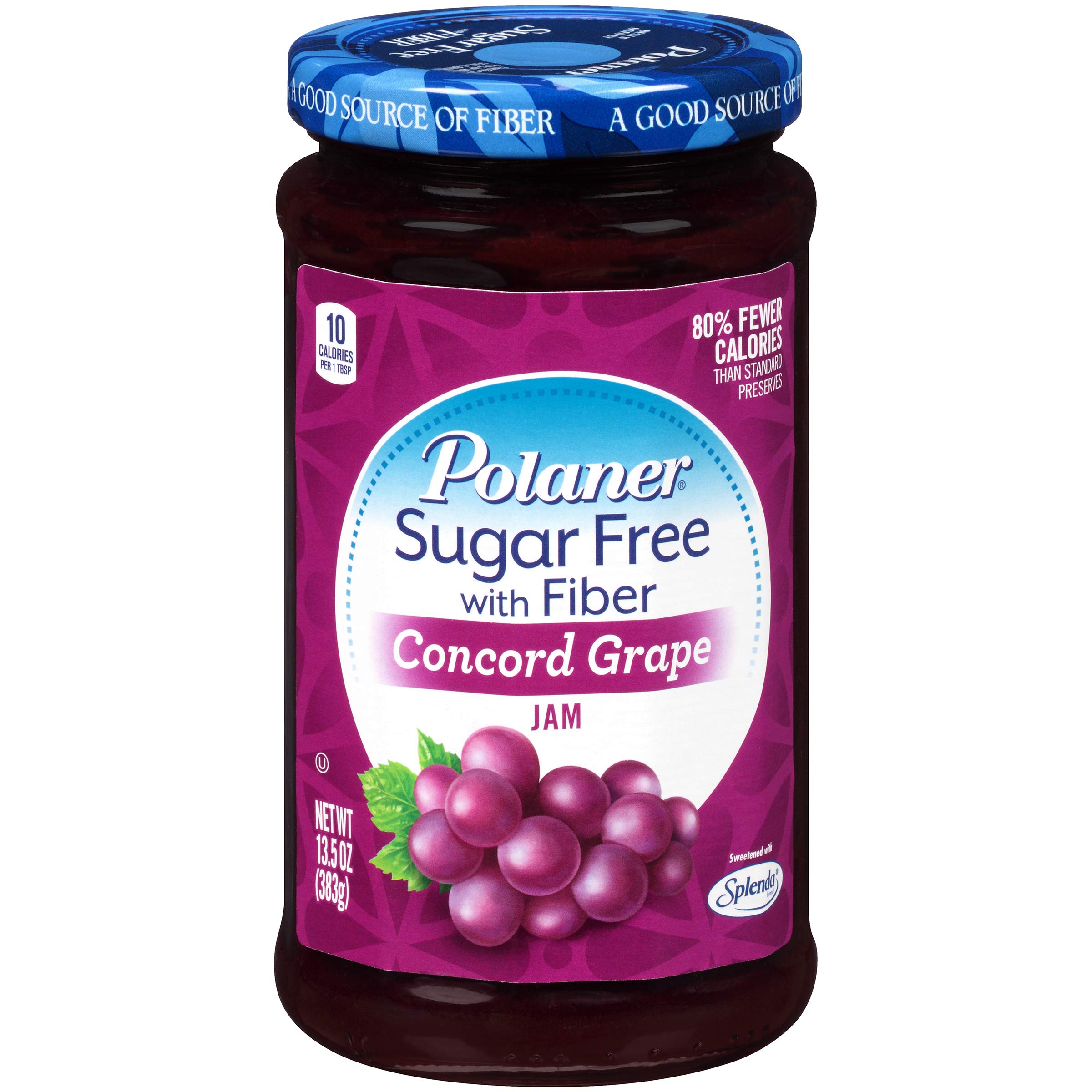 Sugar Free with Fiber, Grape Jam, 13.5 Ounce