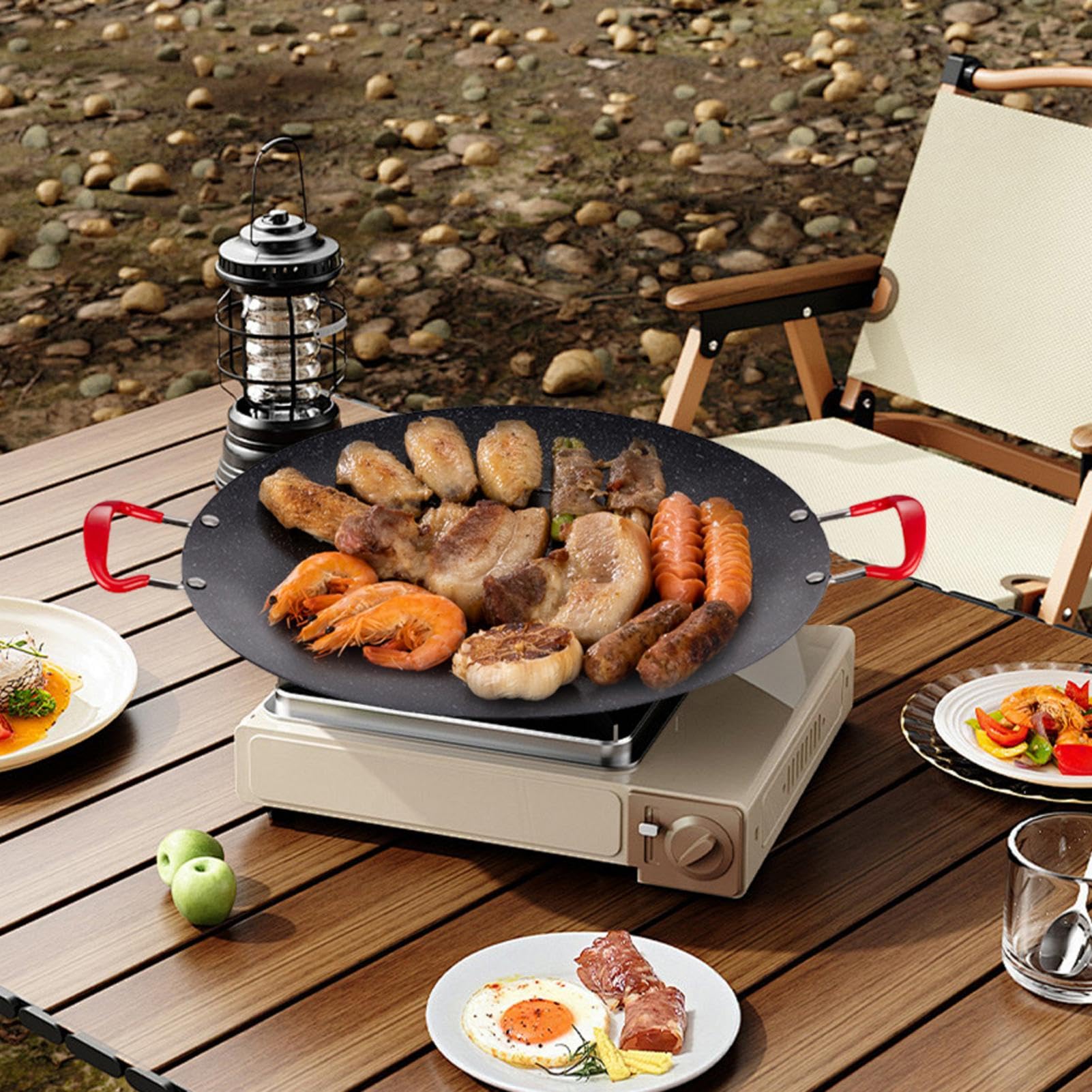 Amazon | 鉄板 マルチグリドル IH対応 BBQグリルパン 直径30/34/38cm