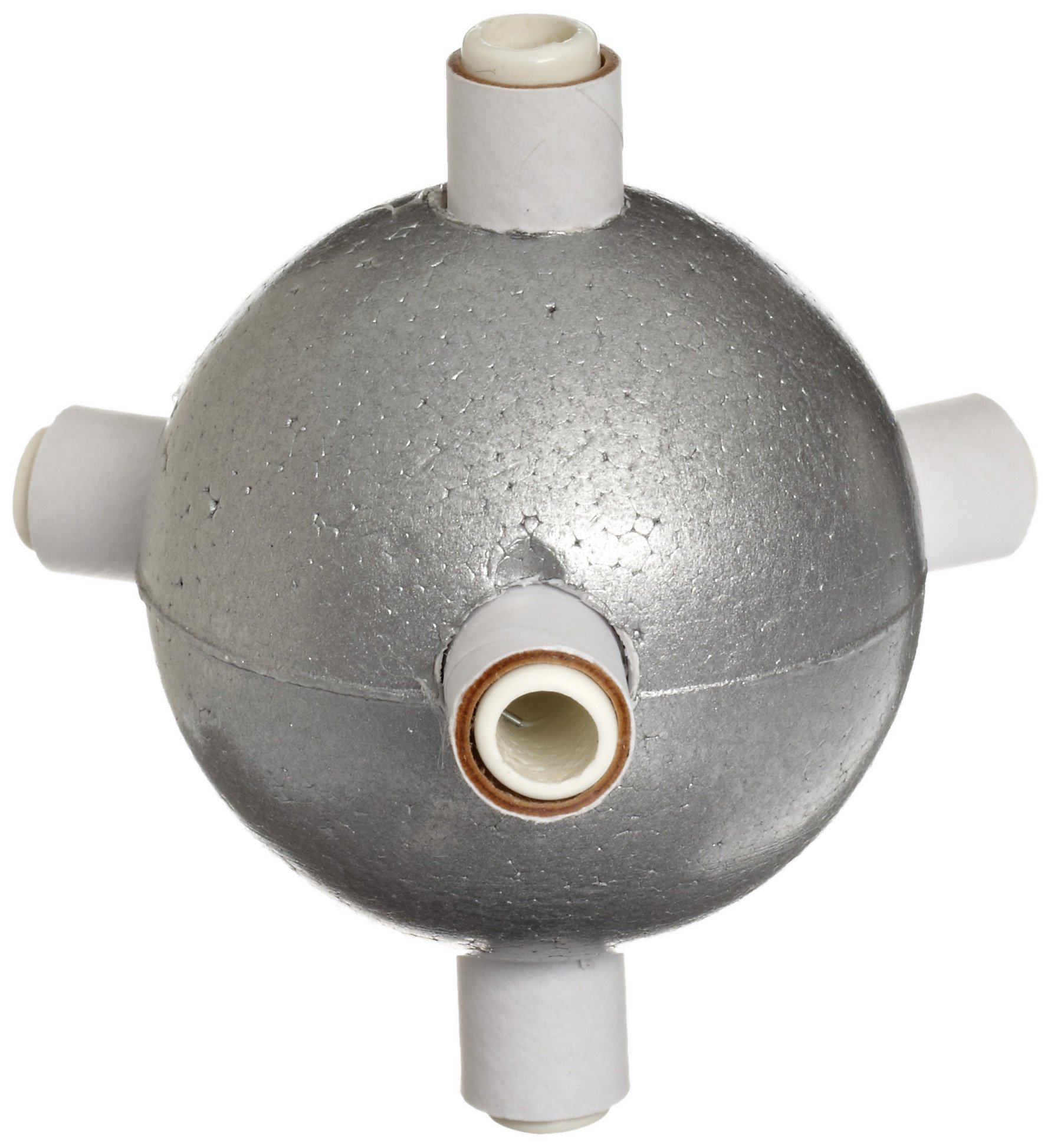 Molecular Models Silver Polystyrene Trigonal Bipyramidal Metal Atom Center, 2" Diameter
