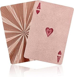 Unique Starflare Waterproof Playing Cards - Premium Pack of Cool Plastic Playing Cards Professional Deck Fancy Themed Cute Vintage Play Card Pool Bar Games Gifts Cartas de Poker Shiny Pink