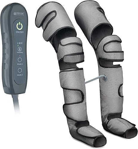 Masajeador de piernas con compresión de calor y aire, masajeador ajustable para pies y pantorrillas con 3 niveles de presión y 7 modos, rodilla