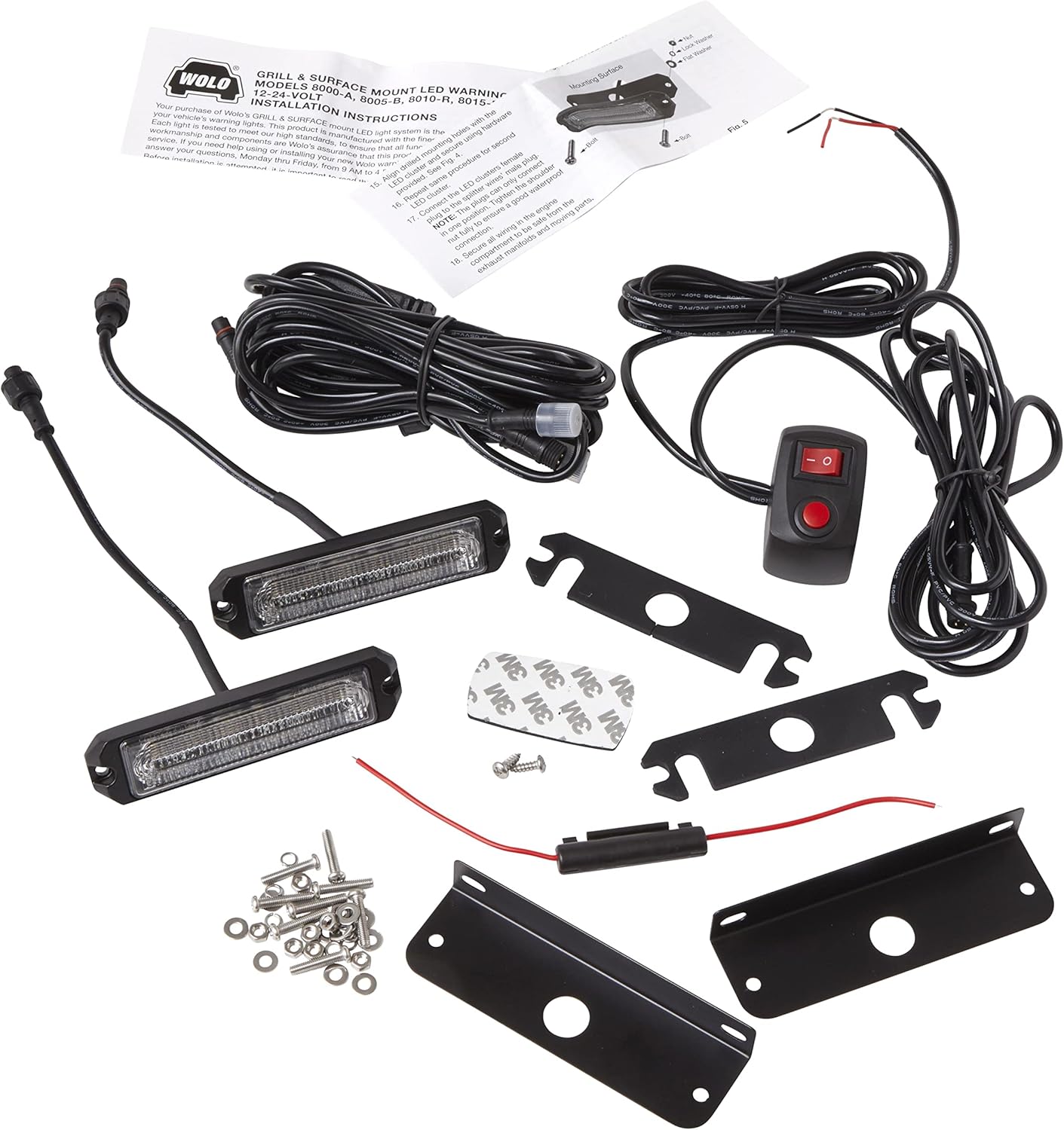 Wolo 8000-A LED Grill & Surface Mount Warning Light, Amber (SAE J595 Class 1 Certified)