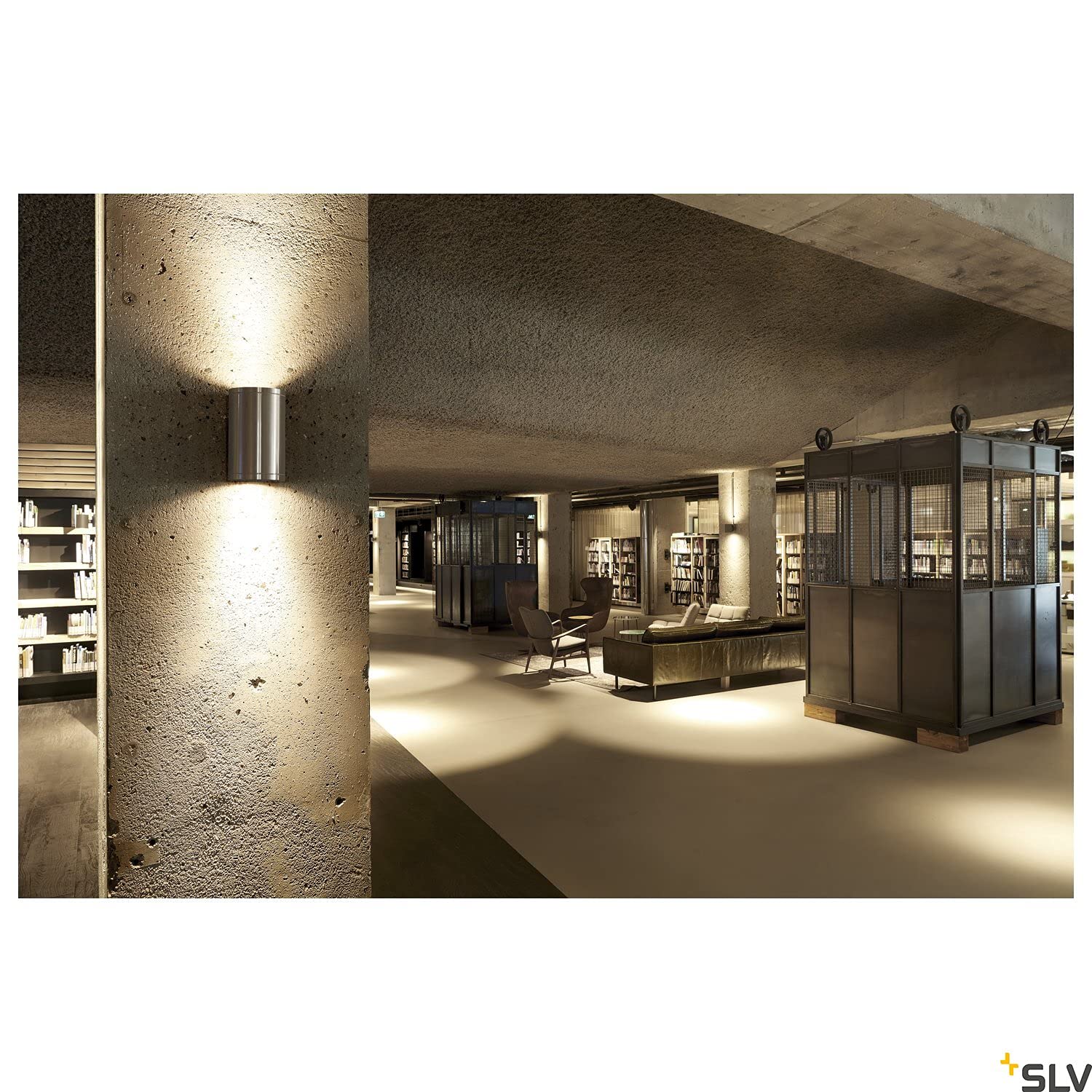 SLV luminaria de superficie de pared ROX WALL OUT UP/DOWN/iluminación para paredes, caminos, entradas, foco led de exterior, luminaria de superficie de exterior / GU10 IP44 50 W aluminio