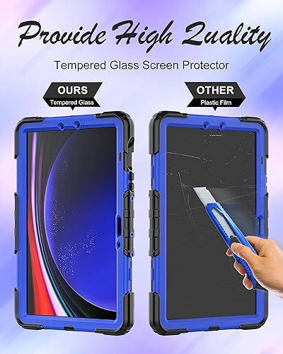Miniatura 2 de Funda para tablet Samsung Galaxy Tab S9 FES9 de 10.911 pulgadas 2023 con protector de pantalla de vidrio templado, cubierta protectora de cuerpo