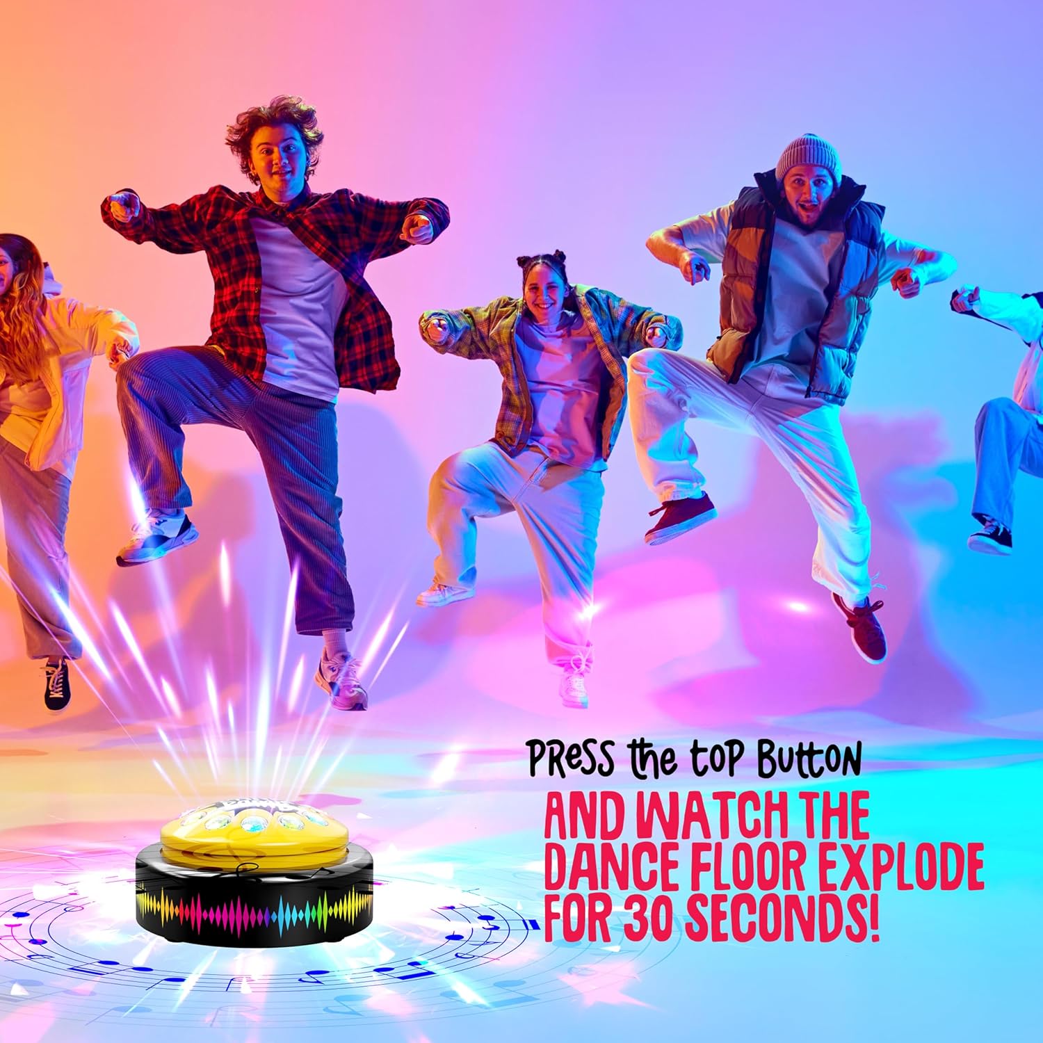 KNUCKLHEAD Dance Bomb Party Button - 30 Second - Funny Gifts - Teacher Classroom Must Haves - Cute Office Desk Accessories - Middle High School Classrooms Games Supplies - Gadgets Gifts for Coworker - Image 4