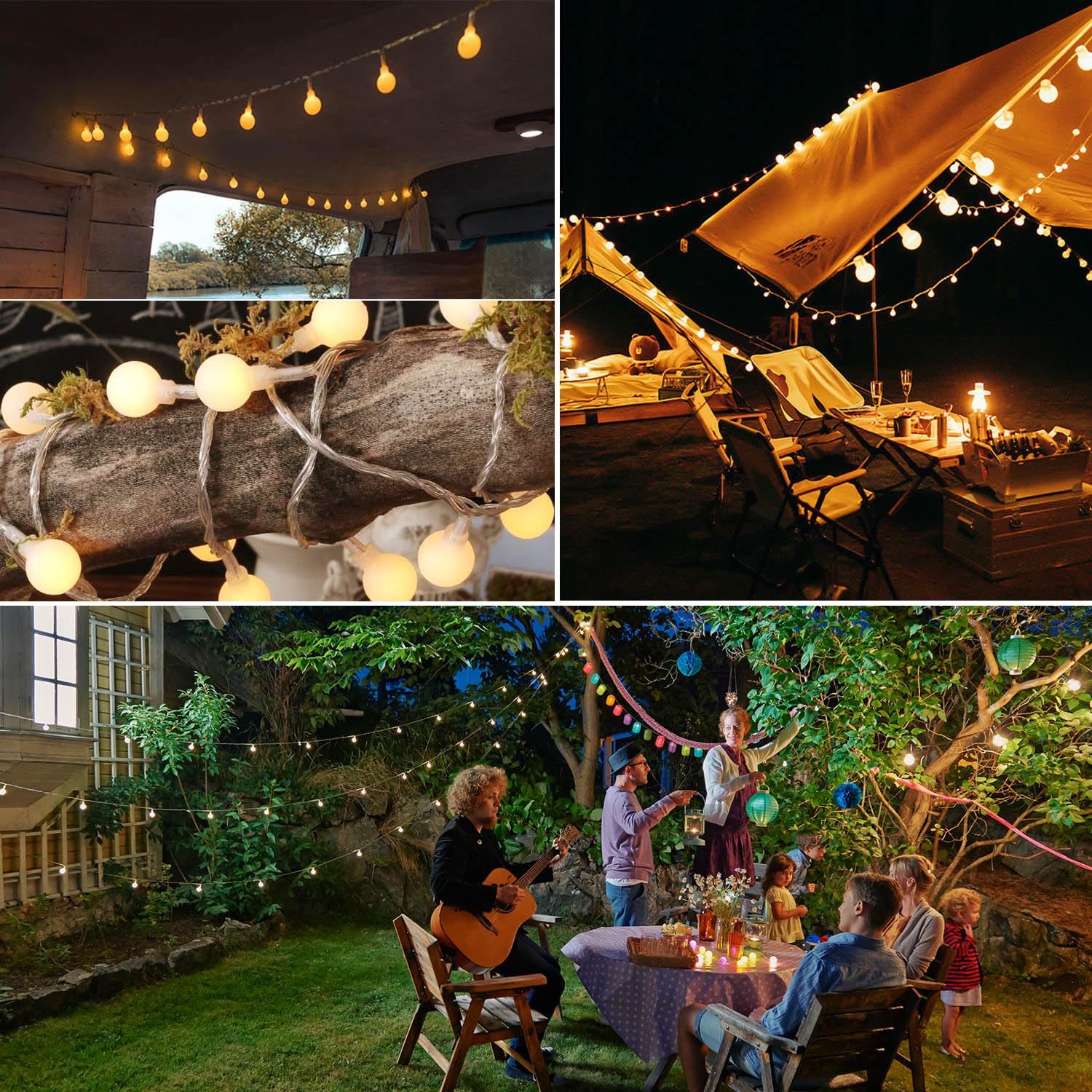Liyade Guirnalda Luces, 15M 120LED de Cadena de Luces Para Exterior/Interior con Enchufe, 8 Modos Luces Navidad ideal Para de Decoración, Habitación Infantil, Balcones, Jardín, casas, bodas, Navidad
