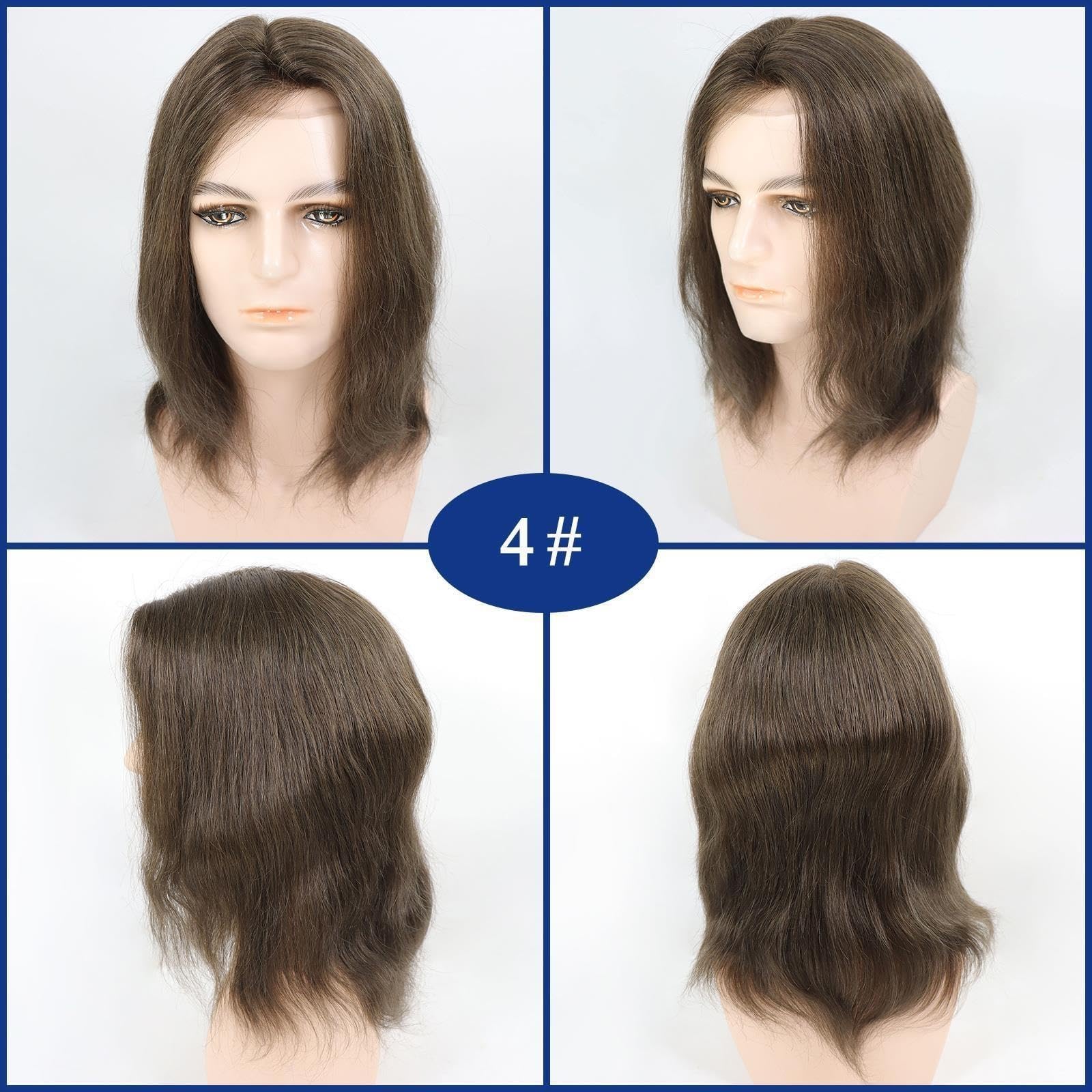 Pelucas de cabello humano liso de 13 "de largo for hombres