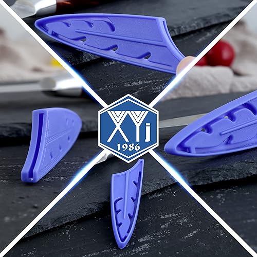 Vista 23 de XYJ Juego de 2 fundas de cuchillo de seguridad para cuchillos, protector de borde, funda universal para cuchillos, chef, cuchillo de cerámica