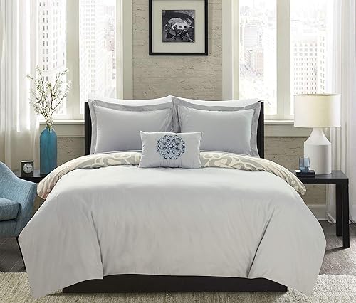 Miniatura 7 de Chic Home Mindy - Juego de funda de edredón reversible de 4 piezas a gran escala, diseño de medallón inspirado en cachemira, fundas de almohada