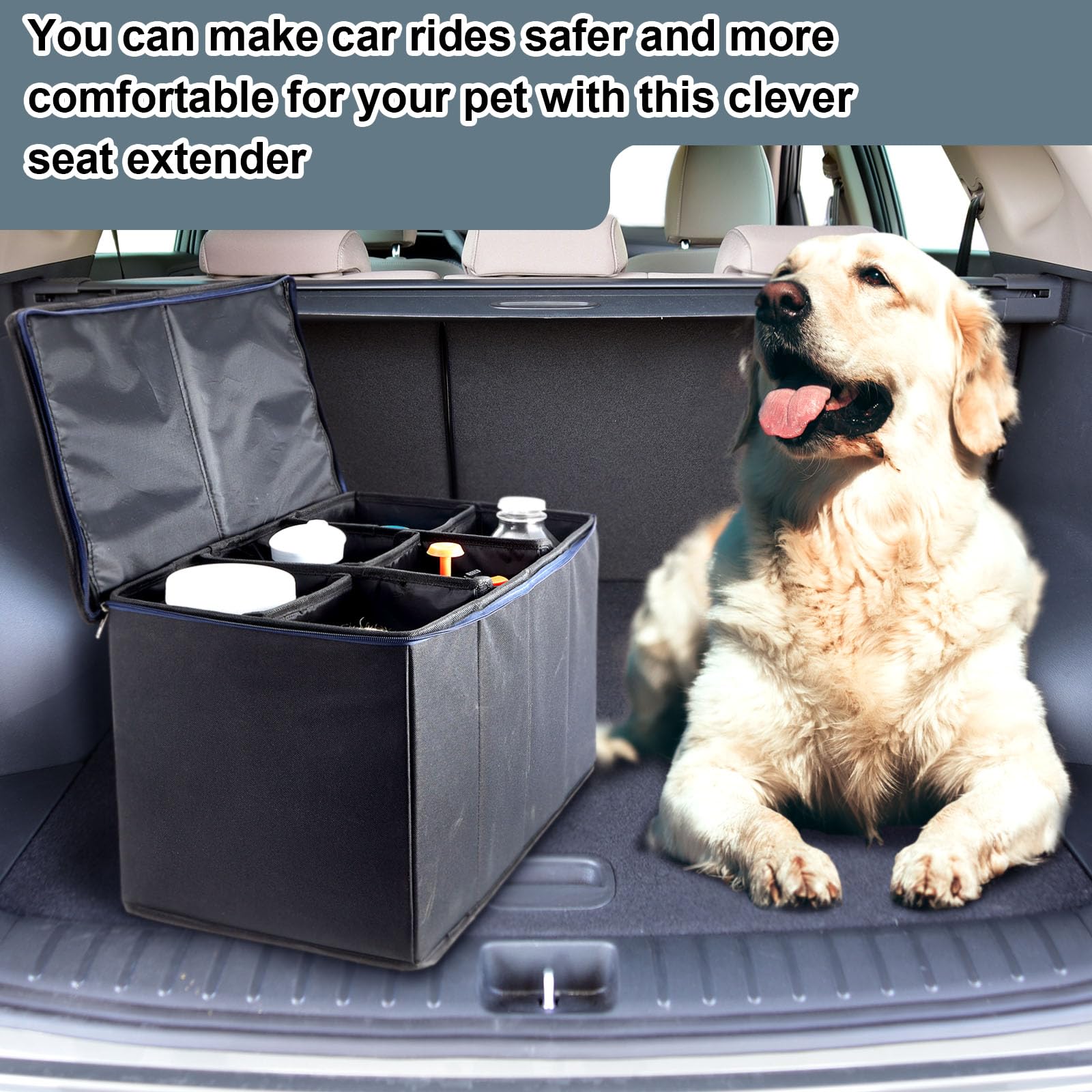 CEMOFE Car Seat Extender For Large Dogs – Holds Up To 180 LBS, Gap Filler With Storage, For SUV & Small Trucks - View #10
