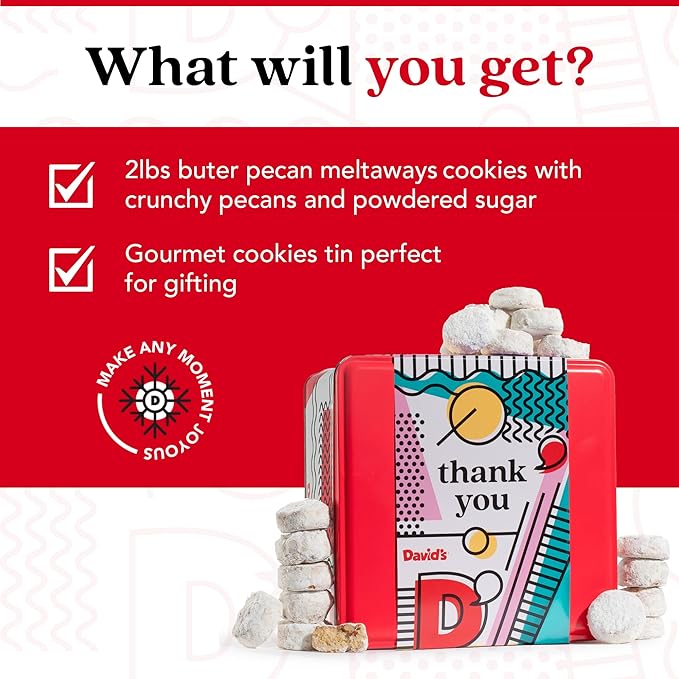 David's Cookies Butter Pecan Meltaways - Galletas con Nueces 2 lb miniatura 2