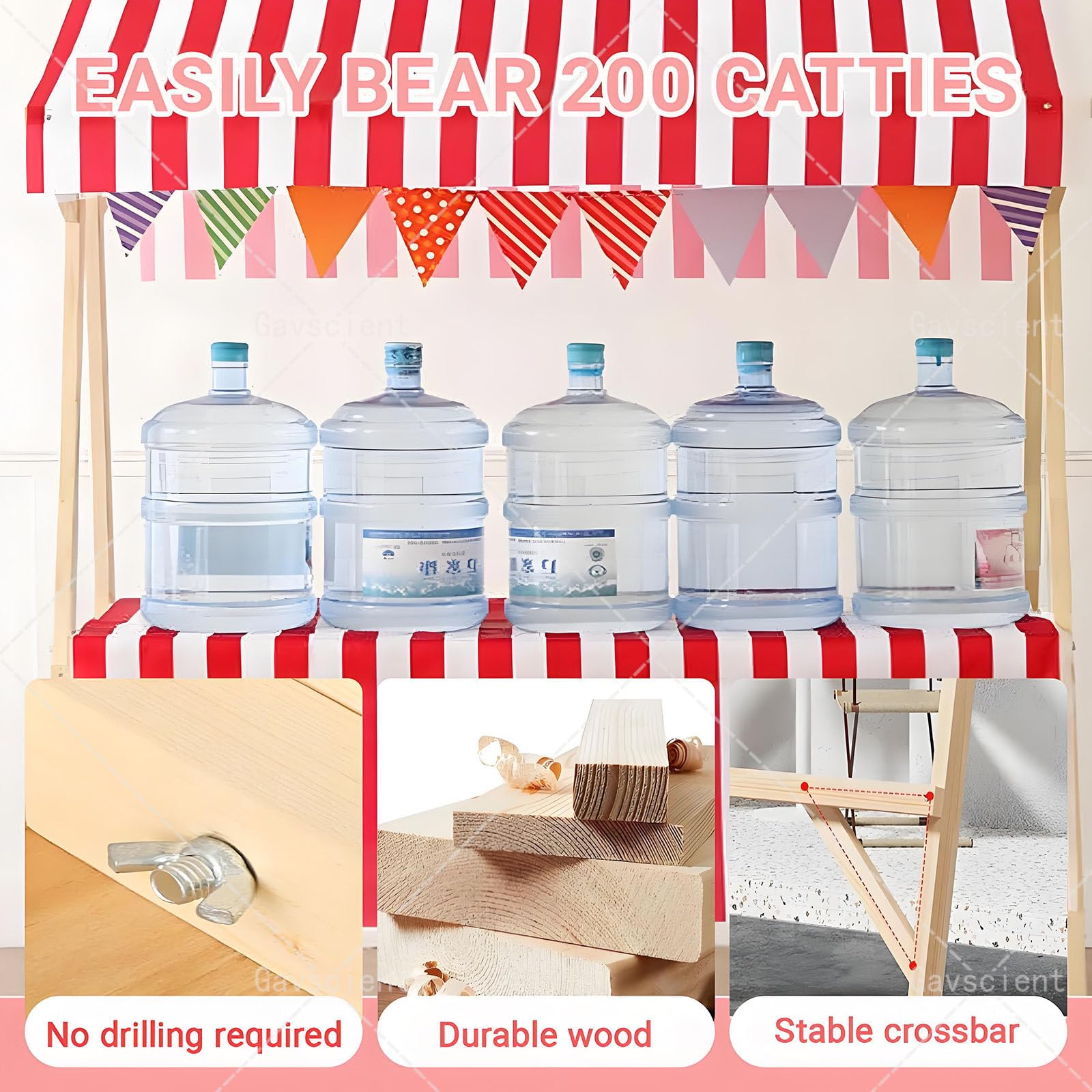Imbisswagen Marktstand-Display aus Holz - Faltbarer Verkaufsstand mit Baldachin, ideal für Straßen Bauernmarkt & Outdoor, tragbar für Lebensmittel & Blumenwagen a-120 * 60 * 200