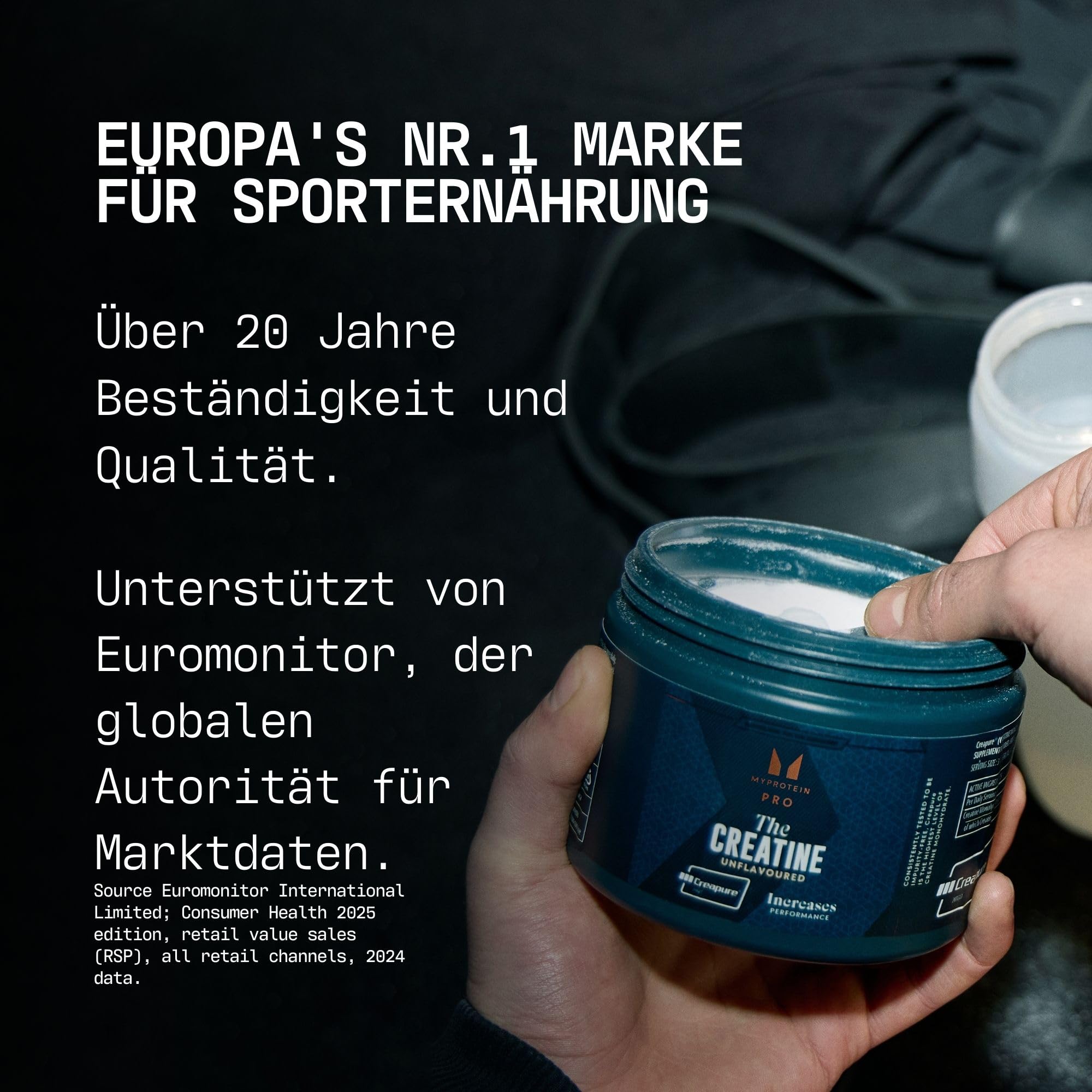 Myprotein The Creatine Creapure® 1kg Geschmacksneutral | 3.4 Gramm pro Portion | Mikronisiertes Kreatin-Monohydrat-Pulver | Reines Creapure® | Hohe Reinheit | Premium Kreatin-Nahrungsergänzungsmittel