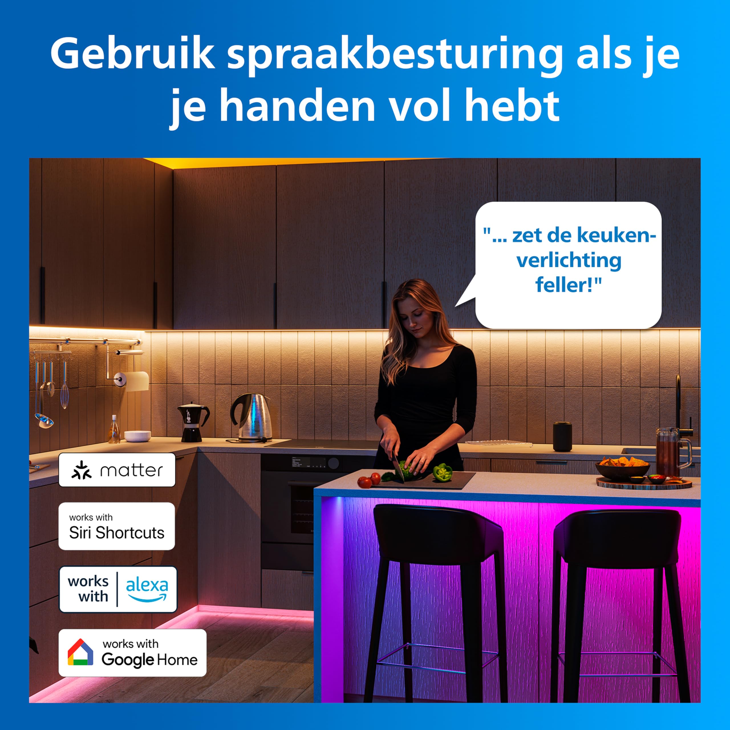 Philips Smart Lighting Kit Bombillas GU10, Pack de 4, Luz Blanca Ajustable y de Color, Solución Total, Cabezal Inclinable, Control por App y Voz, Negro