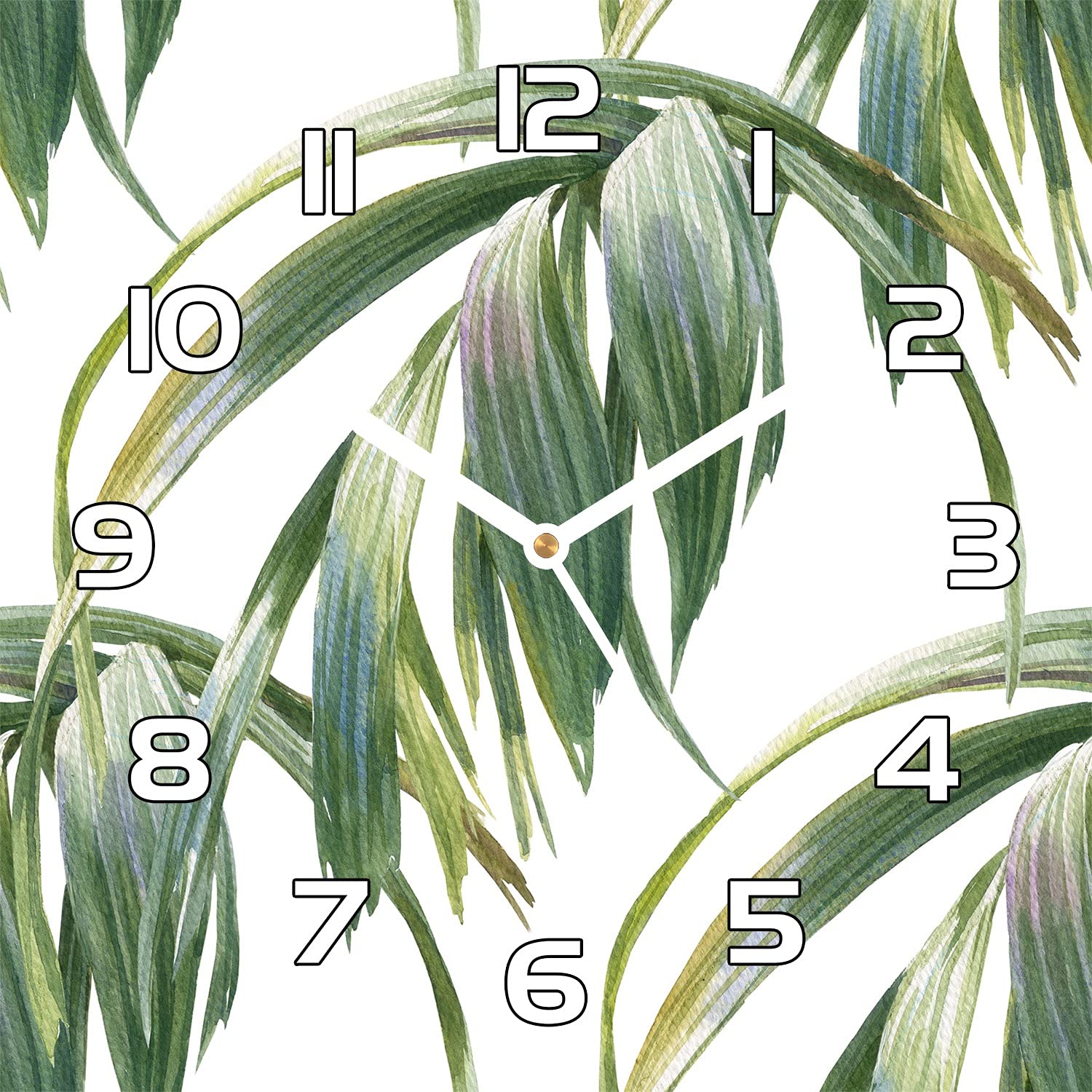Horloge en verre moderne 30x30 cm à aiguilles blanches pour salon et cuisine