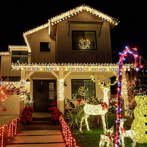 Miniatura 7 de Guirnalda de luces de bastón de caramelo de Navidad decoración de candyland de 55 pies 10 luces LED que funcionan con pilas bonitas bombillas de