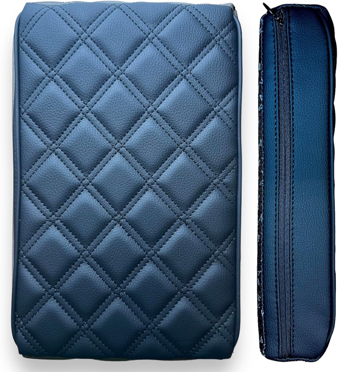 EMZ Leather Center Console Armrest Cushion Pad Accessories for Toyota Sienna 2021 2022 2023 2024 2025 (Black)