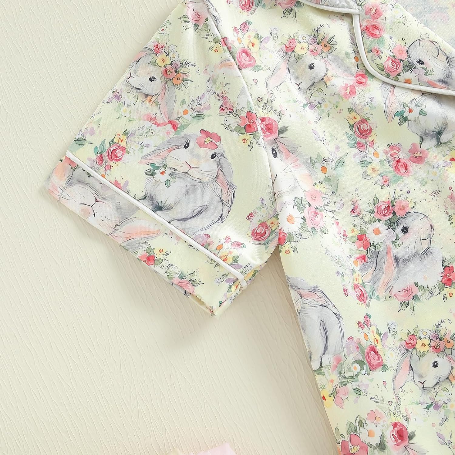 Kuriozud 4th of July Baby Girl Pajamas Silk Stain Pjs Summer Shirt Tops+Shorts 2Piece Set Toddler Kids Little Girl Sleepwear - Image 2