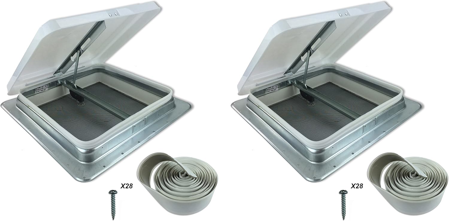 Heng's 14" RV Roof Vent Kit w/Butyl Tape White 71111C