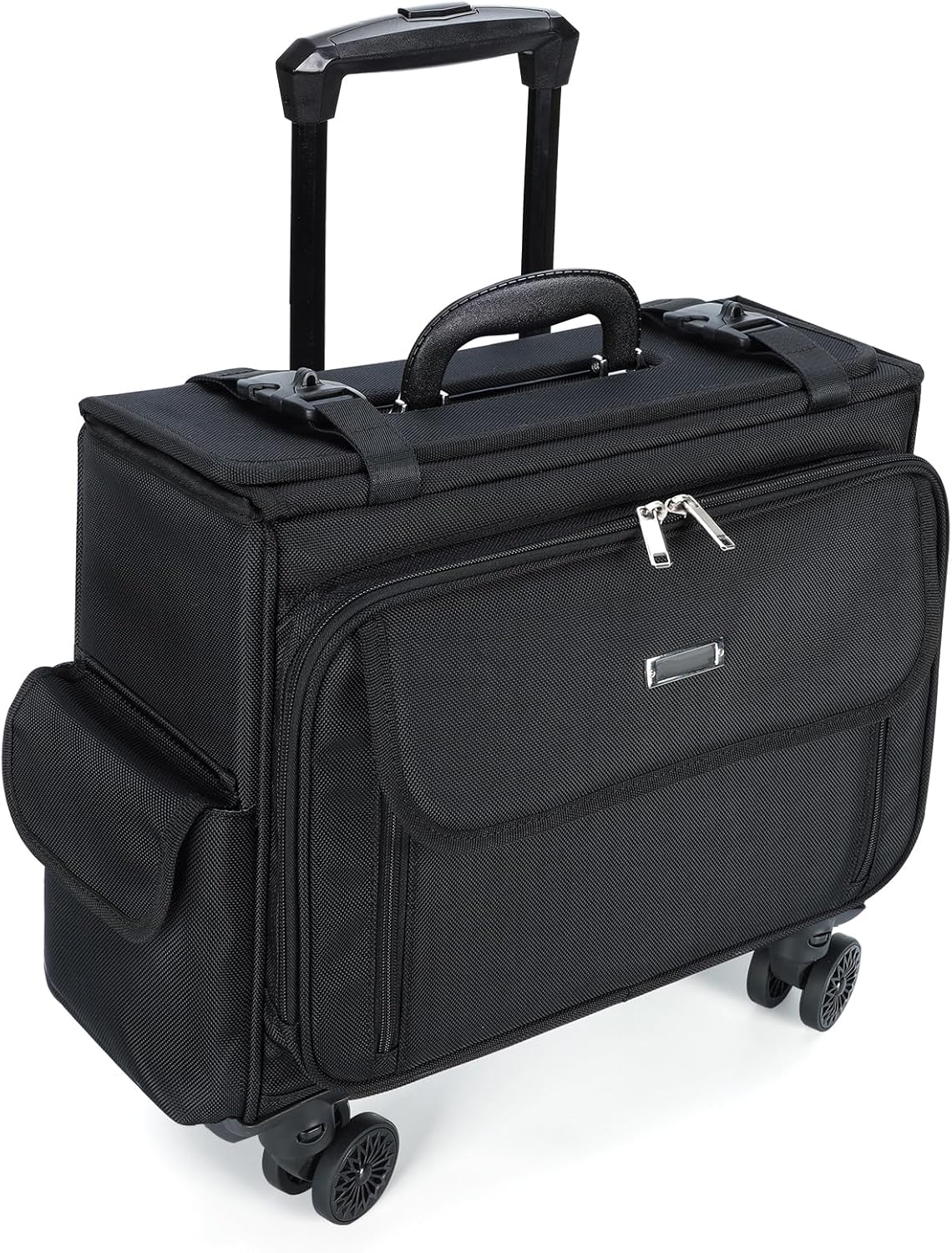 Lekespring Rolling Briefcase 17.3 Inch Laptop Bag with Wheels Ballistic Nylon Wheeled Business Case for Men Women Underseat Carry On Rolling Work Bag Detachable 360 Spinner Wheels File Organizer