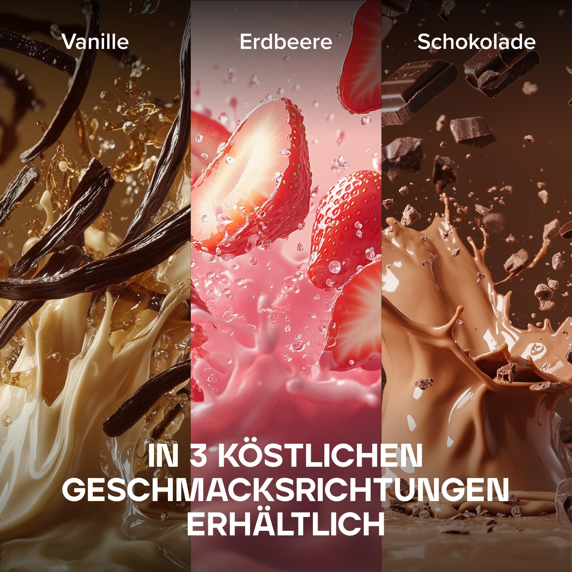 Bulk Mizellares Kasein, Protein-Shake, Casein Protein Pulver, Eiweißpulver, Erdbeere, 1 kg