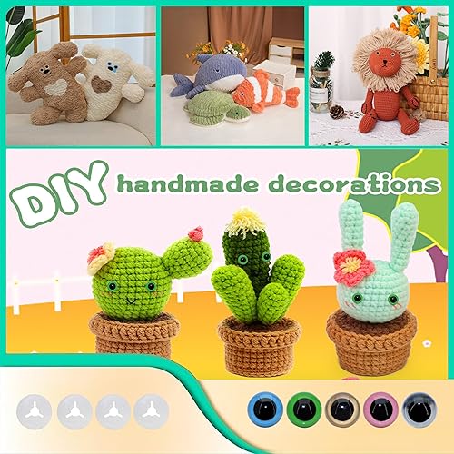 Miniatura 5 de BESTCYC 1 caja (60 unidades) ojos grandes de seguridad de plástico de color azul de 0.94 pulgadas con arandelas para animales de peluche, muñecas,