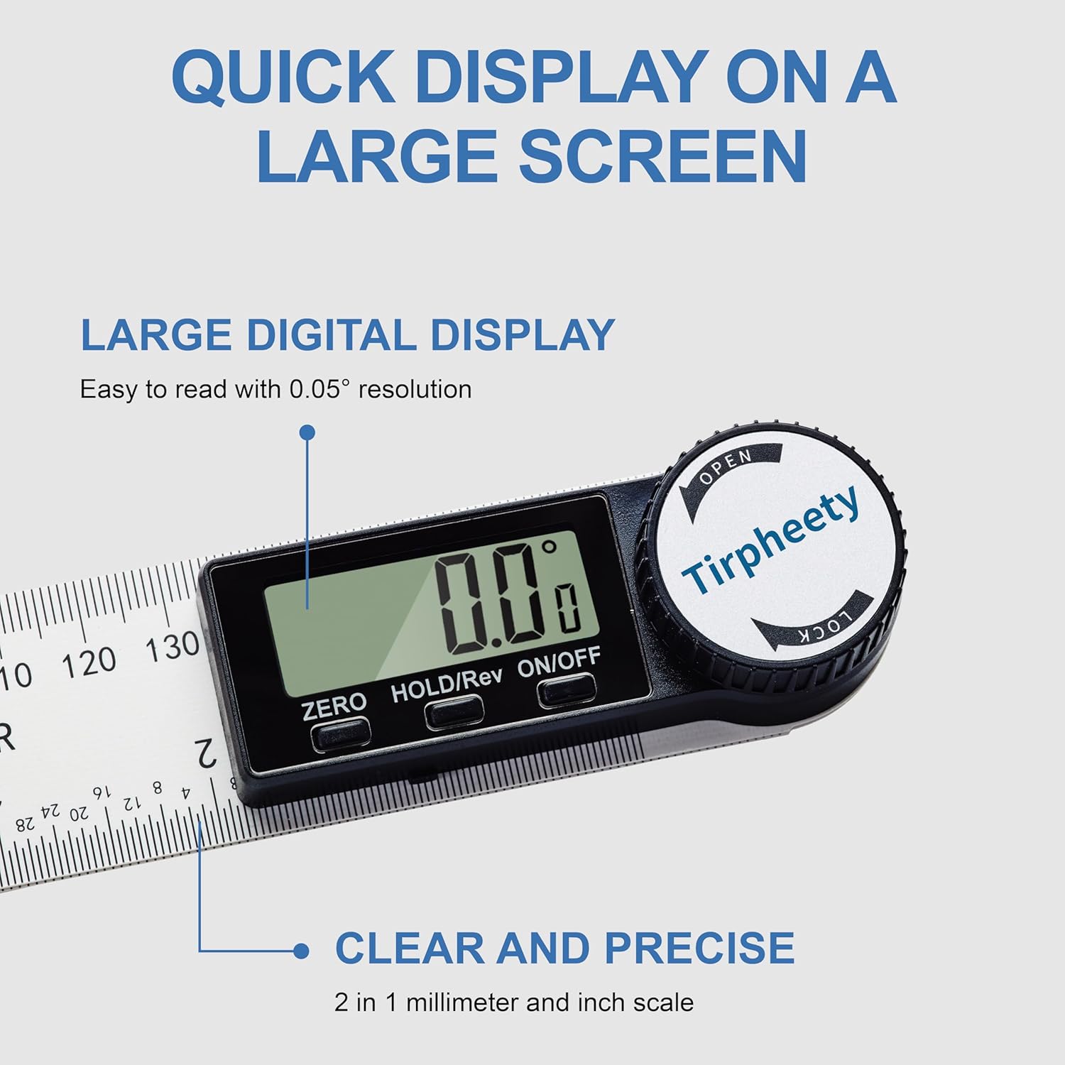 Digital Angle Finder Protractor, 3rd Generation Quick Display Angle Gauge Ruler, 7-Inch (200mm) Professional Measuring Tool for Woodworking, Carpentry, and Construction