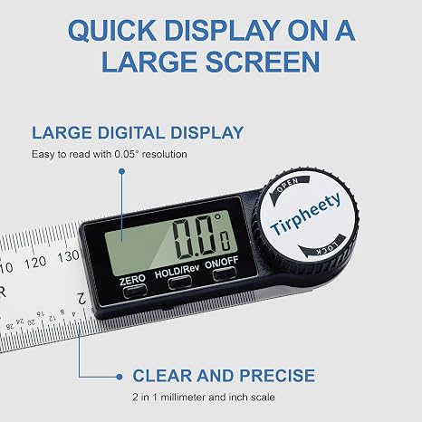 Digital Angle Finder Protractor, 7-Inch (200mm) Measuring Tool