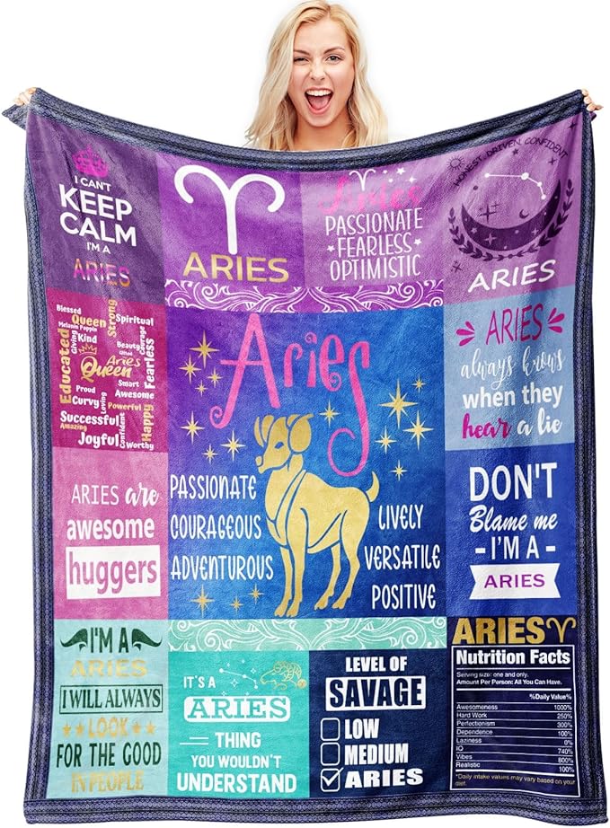 Aries Gifts for Women β Zodiac Throw Blanket 50
