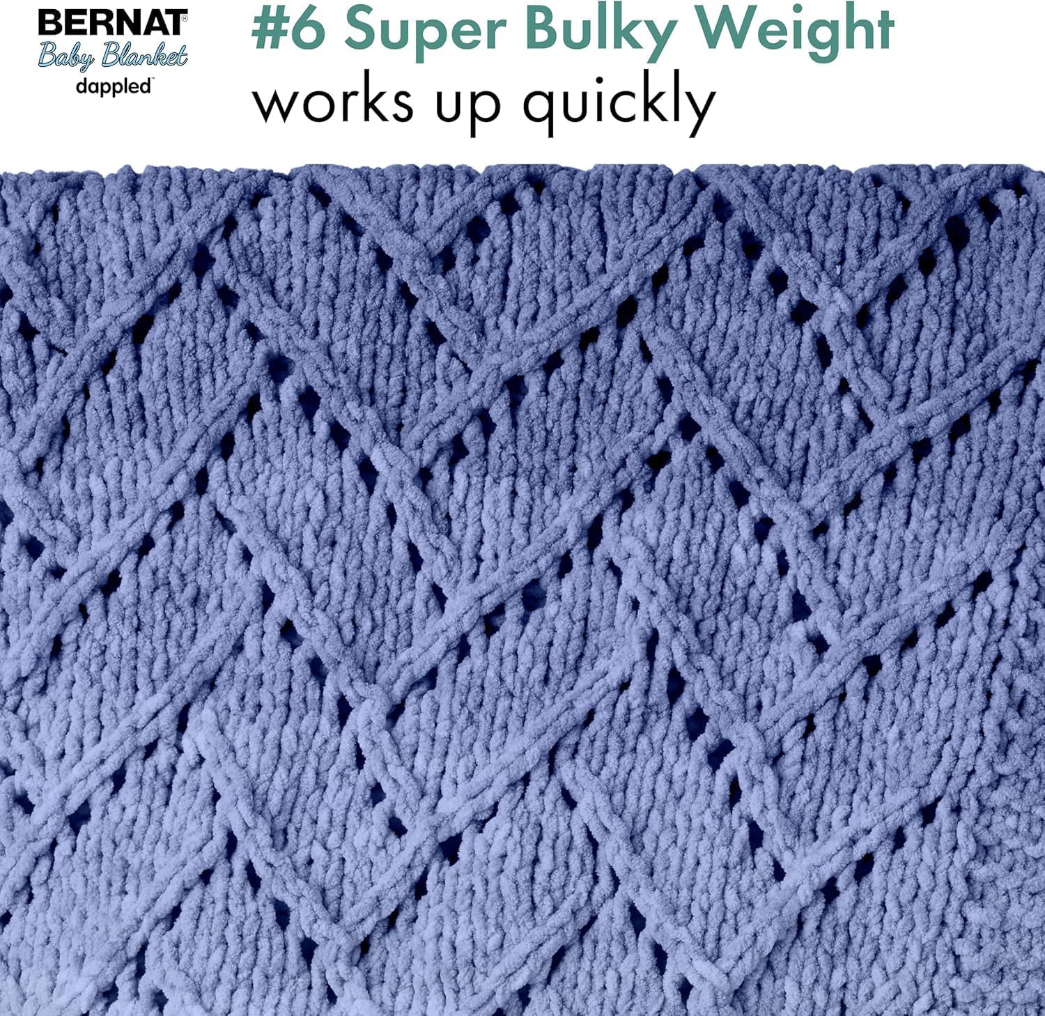 Bernat Baby Blanket Dappled Cappuccino Yarn - 2 Pack of 300g/10.6 oz - 100% Polyester - #6 Super Bulky - 220 Yards - Knitting/Crochet