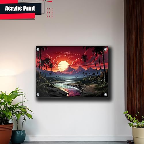 Miniatura 4 de Neon Sunset Vibes Florida Synthwave Sunset Framed poster Print, Retro Miami Style Wall Art, Decor poster, Art Print