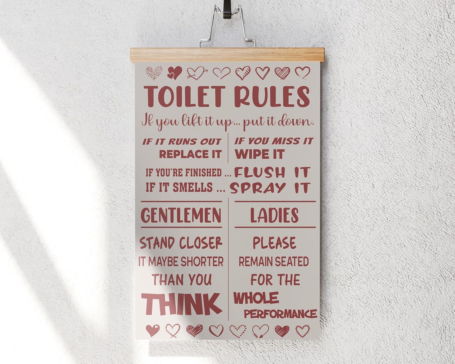 Funny Toilet Rules Wall Art for Bathroom Decor Australia Ubuy