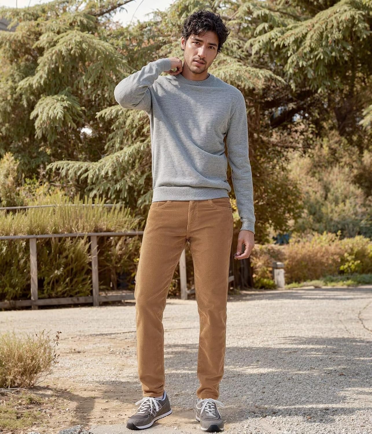 ETHANOL Men's Slim Stretchy Casual Corduroy Pant - Image 3