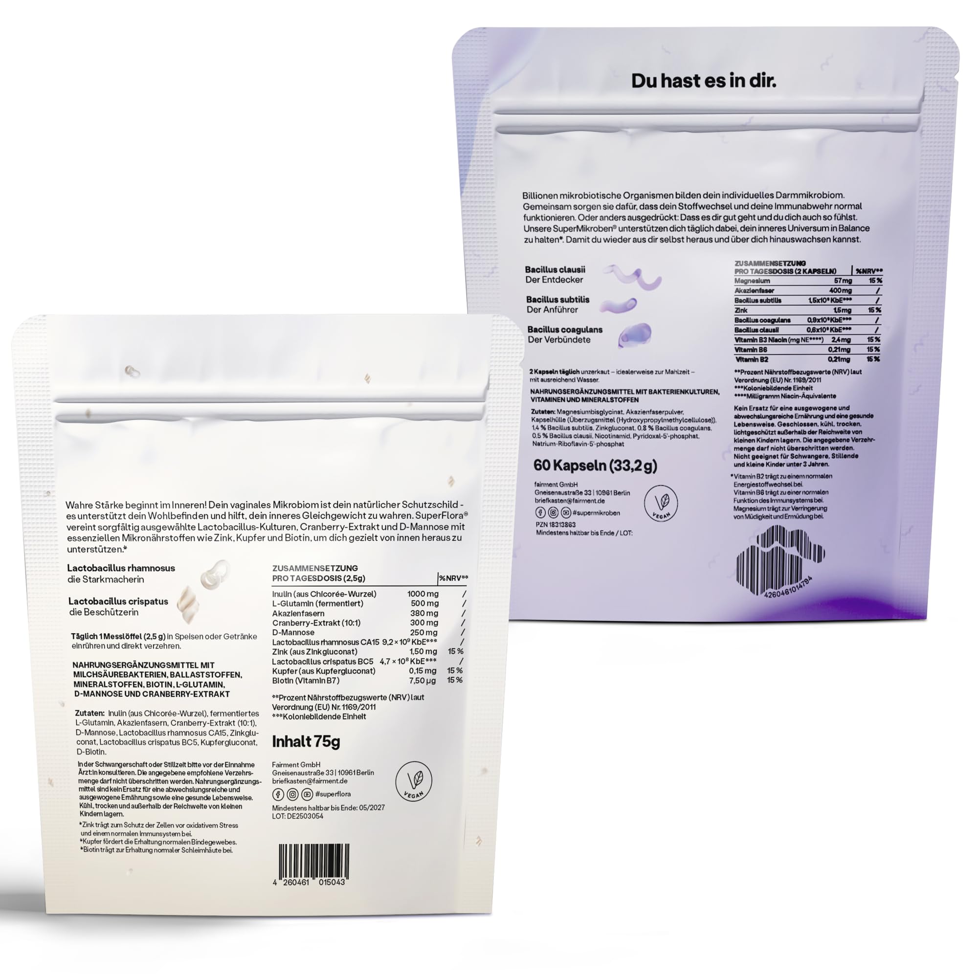 fairment SuperMikroben® Plus 60 Kapseln & fairment SuperFlora® - 75g
