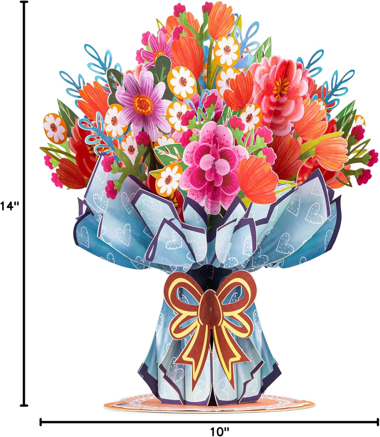 Paper Love HugePop 3D Vibrance Bouquet Pop Up Card with Detachable Paper Flower Bouquet, For Birthday, Anniversary, Wedding, Thank You, All Occasions - Jumbo 10" x 14" Cards - Includes Envelope and Note - Image 7