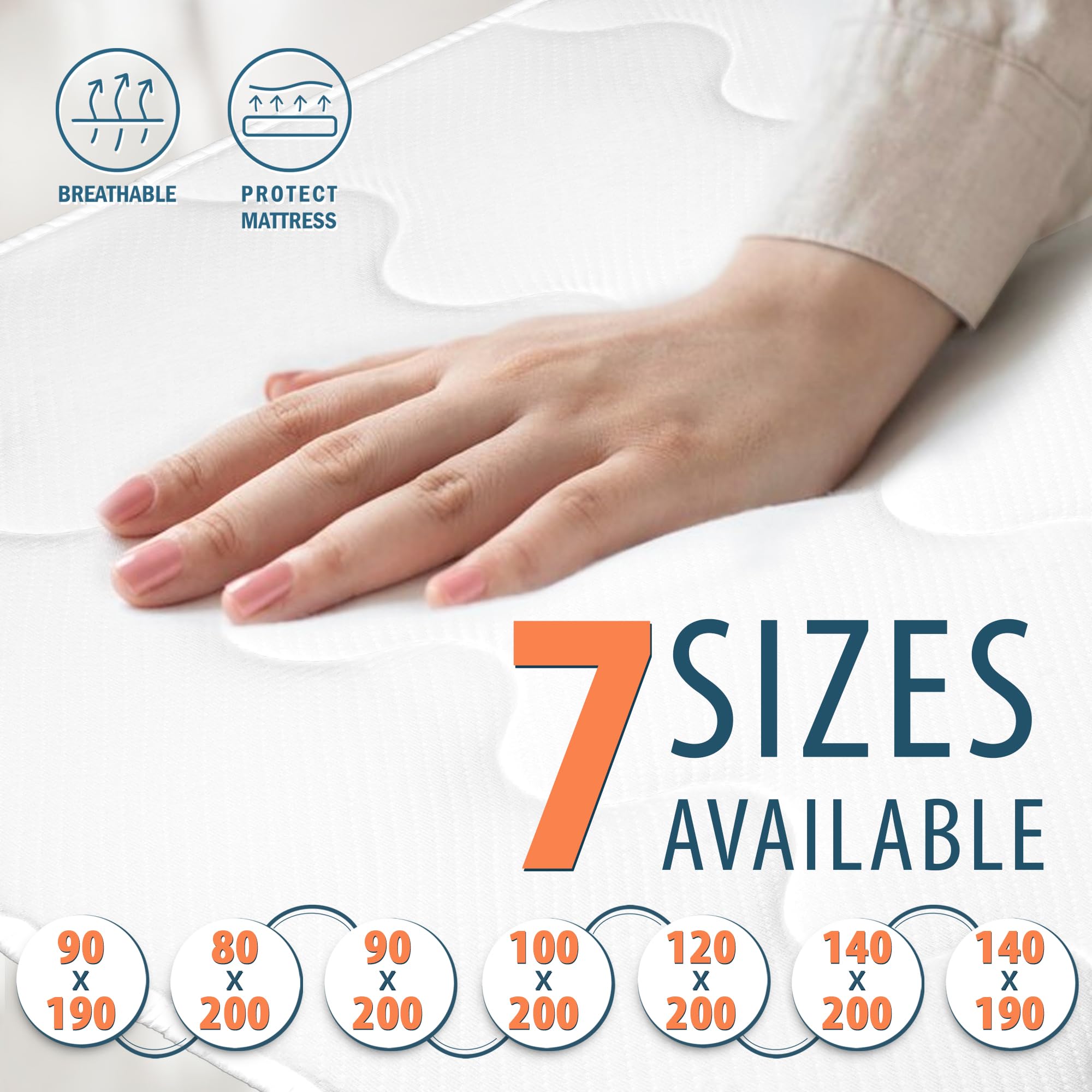 FAM'HOME Premium matrasbeschermer, 90 x 200 cm, met hypoallergene zachte microvezel, ademende matrasbeschermer, met 4 elastische hoekriemen, witte hygiënische matrastopper FAM'HOME Premium matrasbeschermer, 90 x 200 cm, met hypoallergene zachte microvezel, ademende matrasbeschermer, met 4 elastische hoekriemen, witte hygiënische matrastopper