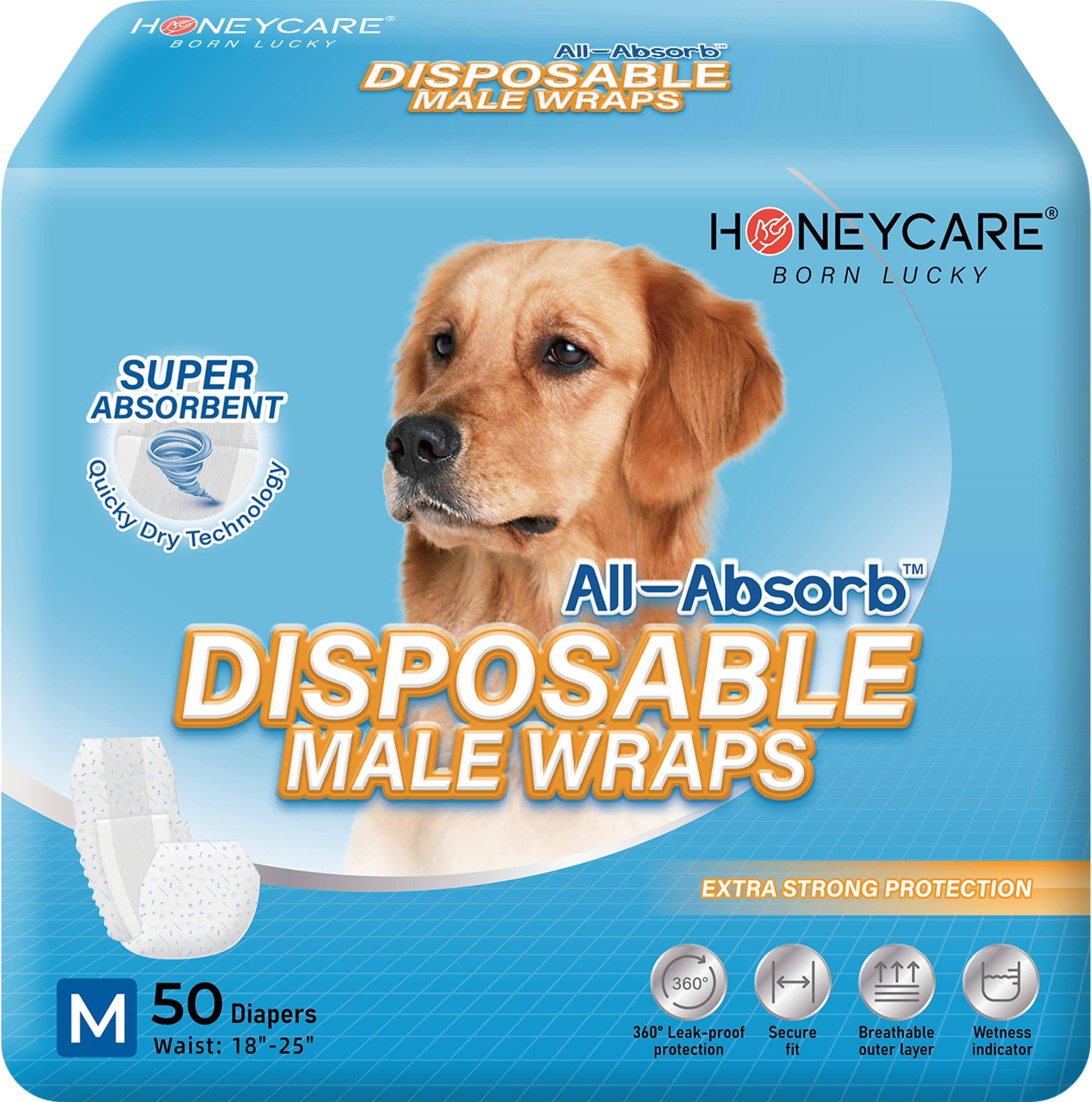 Top Paw Disposable Male Wrap Dog Diapers (Small) Pet