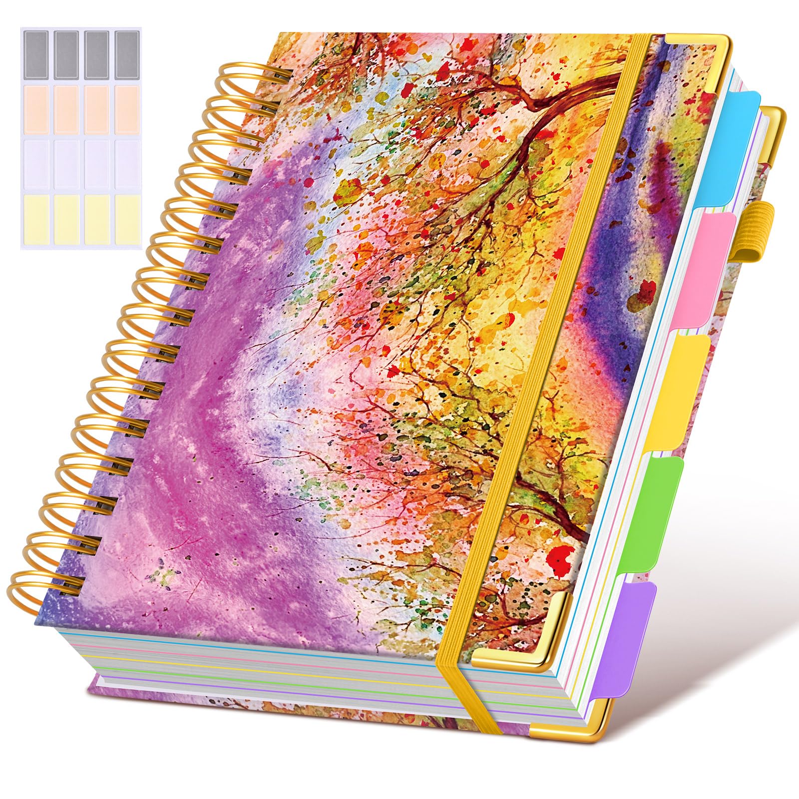 dilitego Autumn Tree Hardcover Spiral Notebook 6.2"x8.2" | 300 Pages 5 Subject College Ruled - main product image
