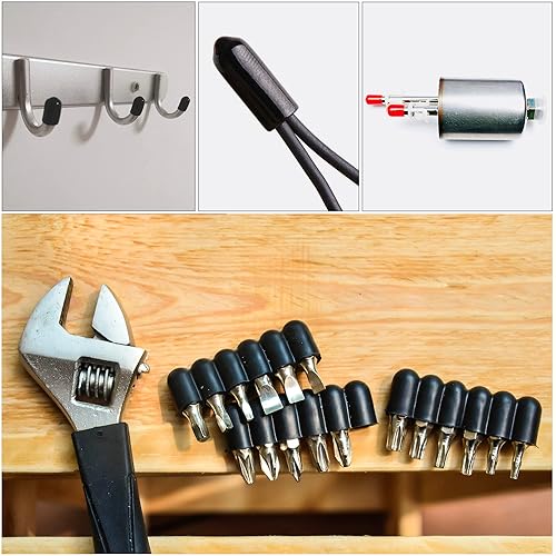 Miniatura 7 de uxcell Tapones de goma para los extremos, 60 unidades de protectores de rosca de tornillo redondos de 0.059 in de diámetro, tapas de agujeros para